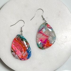 Opal Galaxy | Small Pebble | Polymer Clay Earrings